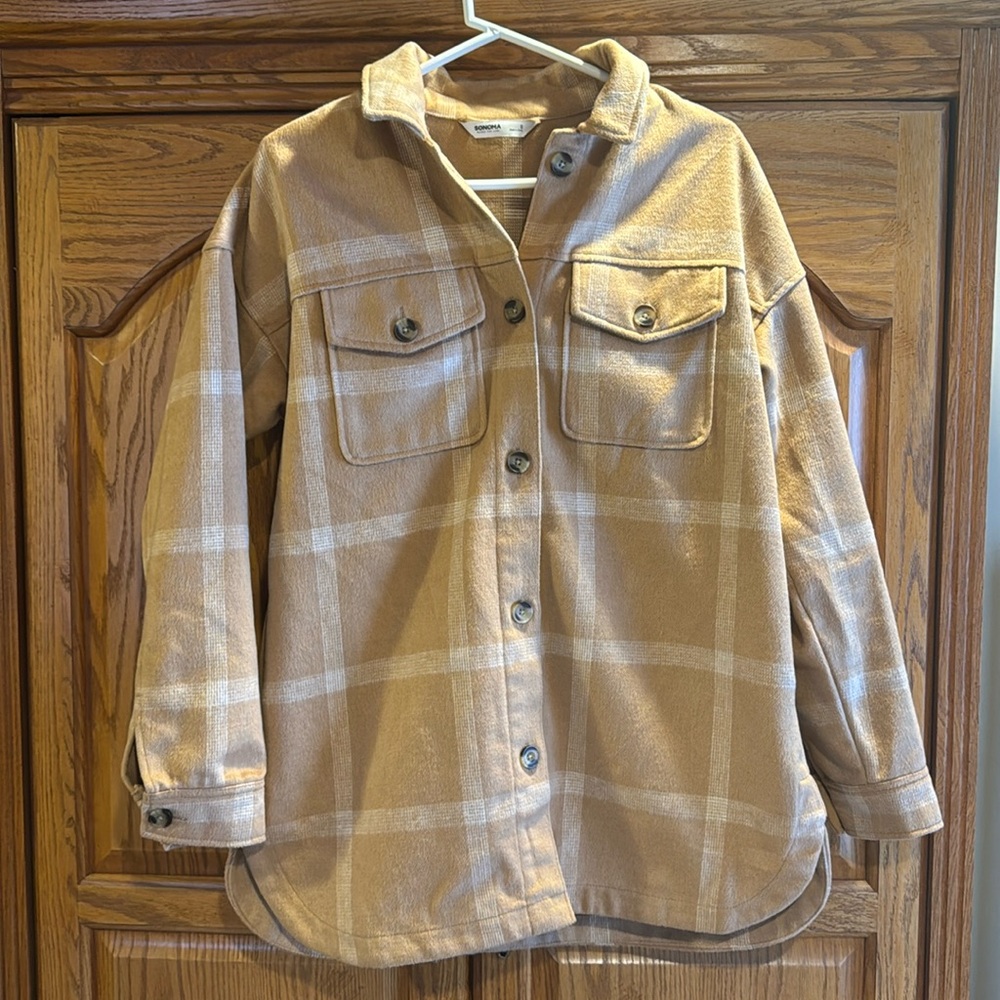 Sonoma Plaid Shacket Size Small